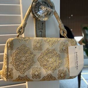 NWT Banana Republic Gold Brocade Purse Clutch